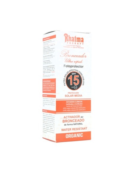Bronceador solar ultra rápido SPF15 100 ml de crema (Granada) Rhatma
